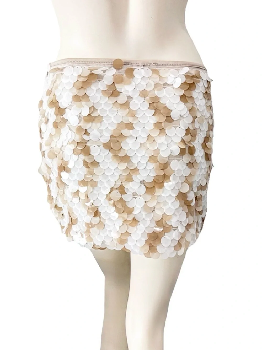 Sincerely Jules Champagne Sequin Mini Skirt Size Small ✨ - Picture 4 of 9